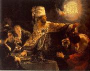 REMBRANDT Harmenszoon van Rijn, Belshassar Feast,